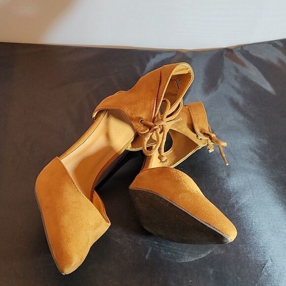 CHARLOTTE RUSSE WOMEN'S COLLECTION FAUX SUEDE D'ORSAY ANKLE STRAP TIE STILETTOS - Picture 10 of 12